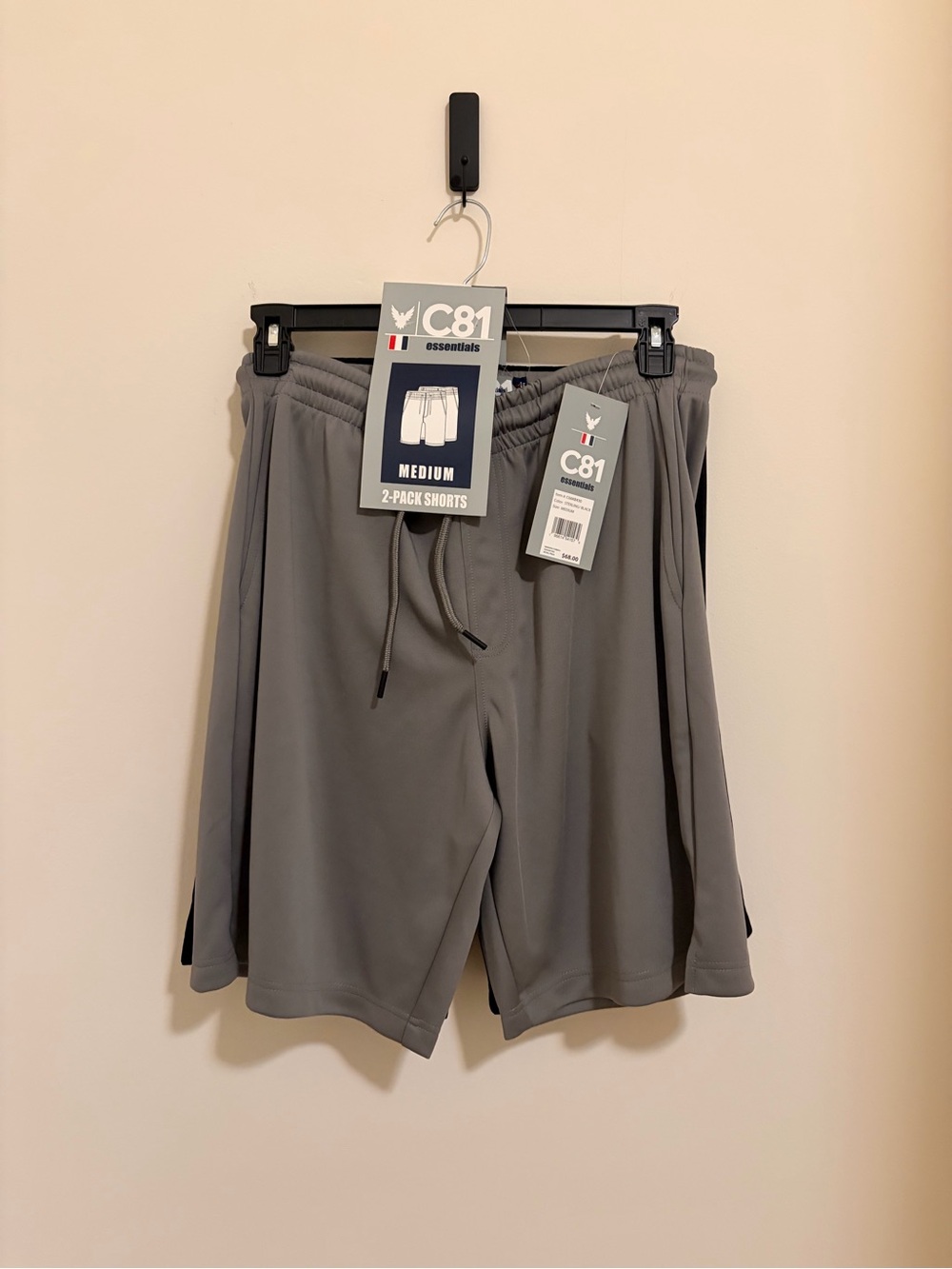 Essentials Men's Gray Athletic Drawstring Shorts